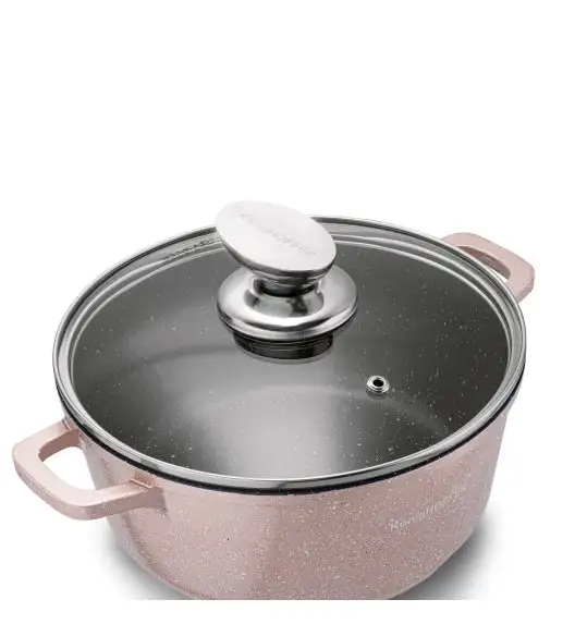 KONIGHOFFER POLLO ROSE GOLD Zestaw garnków z pokrywkami 8 el + 2 nakładki na uchwyty / indukcja