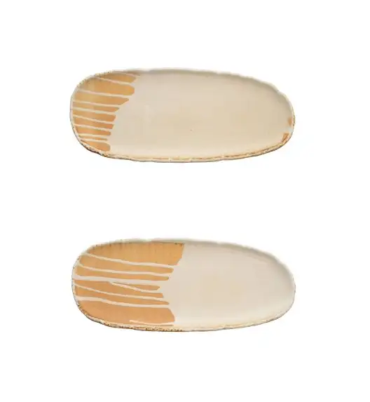 VERLO SAMTO Talerz owalny / półmis 35 x 15 cm / kremowy