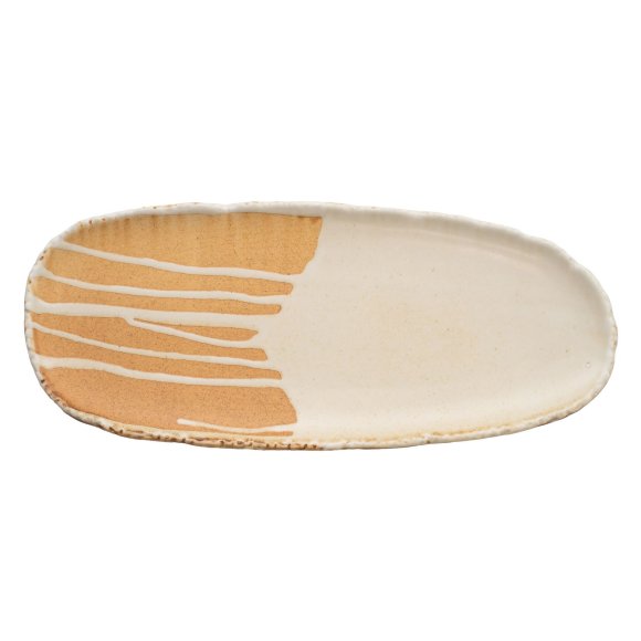 VERLO SAMTO Talerz owalny / półmis 35 x 15 cm / kremowy