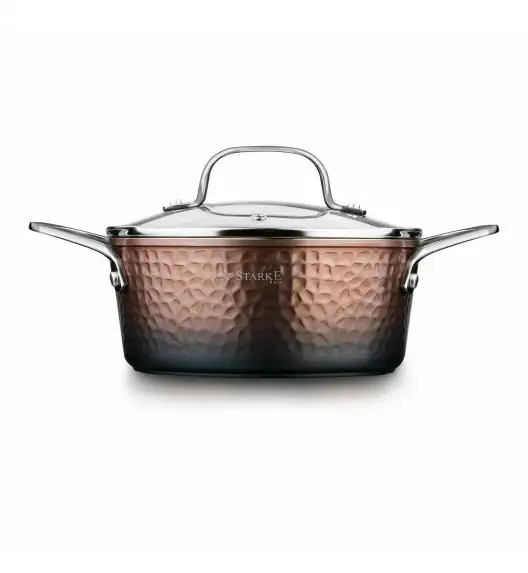 STARKE PRO GLOSSY COPPER Garnek z pokrywką Ø18 cm / 1.6 L / powłoka non-stick Greblon C3+ / indukcja