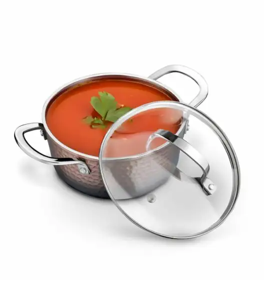 STARKE PRO GLOSSY COPPER Garnek z pokrywką Ø18 cm / 1.6 L / powłoka non-stick Greblon C3+ / indukcja