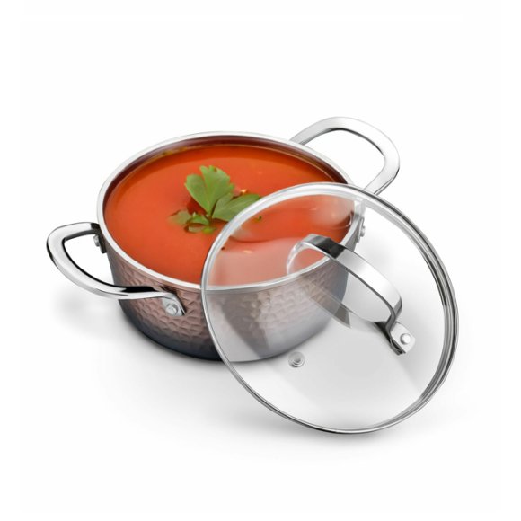 STARKE PRO GLOSSY COPPER Garnek z pokrywką Ø18 cm / 1.6 L / powłoka non-stick Greblon C3+ / indukcja