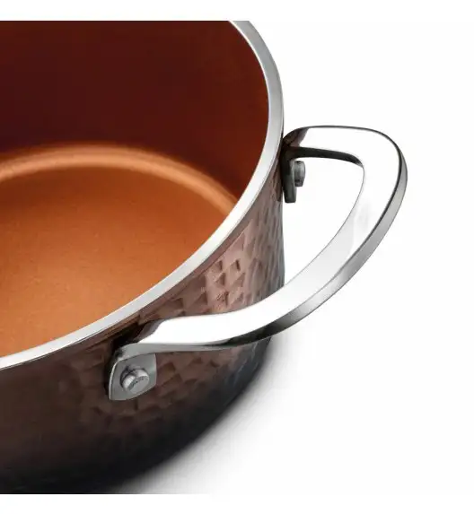 STARKE PRO GLOSSY COPPER Garnek z pokrywką Ø18 cm / 1.6 L / powłoka non-stick Greblon C3+ / indukcja