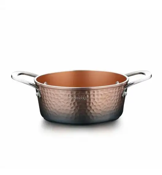 STARKE PRO GLOSSY COPPER Garnek z pokrywką Ø18 cm / 1.6 L / powłoka non-stick Greblon C3+ / indukcja
