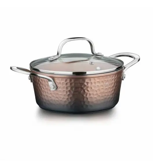 STARKE PRO GLOSSY COPPER Garnek z pokrywką Ø18 cm / 1.6 L / powłoka non-stick Greblon C3+ / indukcja