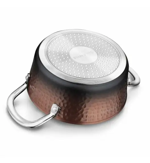 STARKE PRO GLOSSY COPPER Garnek z pokrywką Ø18 cm / 1.6 L / powłoka non-stick Greblon C3+ / indukcja