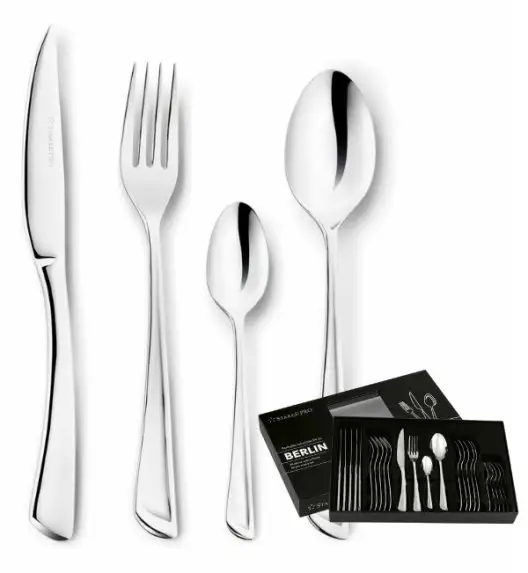STARKE PRO BERLIN Sztućce Komplet 24 el w pudełku / 6 osób / srebrne / stal nierdzewna