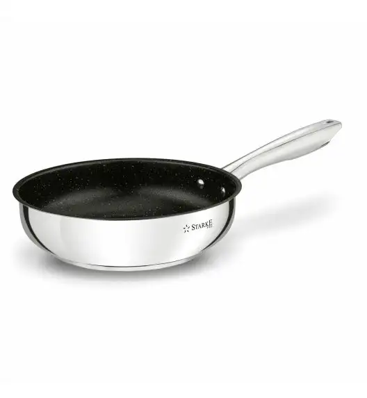 STARKE PRO TREVISO Patelnia 24 cm + pokrywka / Greblon® C3+ / indukcja / stal nierdzewna