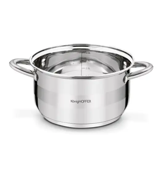 KonigHOFFER FARO Garnek z pokrywką 20 cm / 3.4 L / stal nierdzewna / indukcja