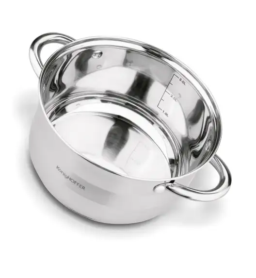 KonigHOFFER FARO Garnek z pokrywką 20 cm / 3.4 L / stal nierdzewna / indukcja