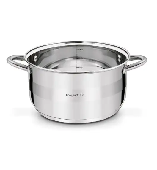KonigHOFFER FARO Garnek z pokrywką 24 cm / 5.9 L / stal nierdzewna / indukcja