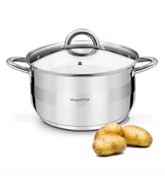 KonigHOFFER FARO Garnek z pokrywką 24 cm / 5.9 L / stal nierdzewna / indukcja