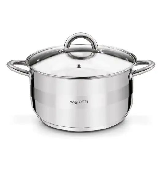 KonigHOFFER FARO Garnek z pokrywką 24 cm / 5.9 L / stal nierdzewna / indukcja