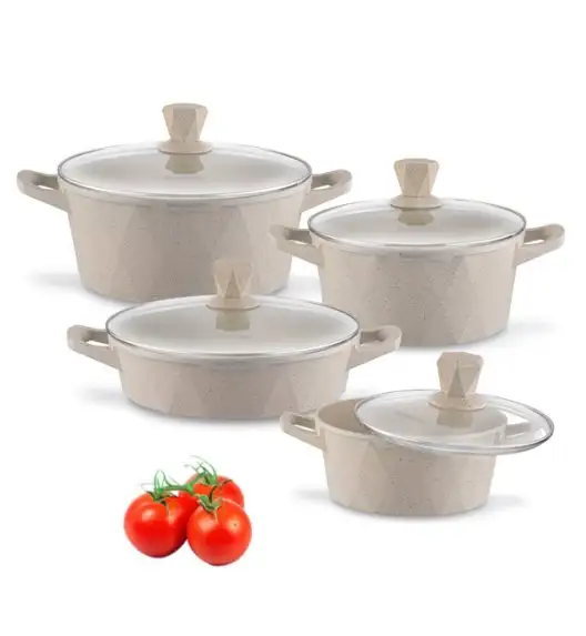 KONIGHOFFER CORTE Zestaw garnków z pokrywkami 8 elementów / aluminium / indukcja / powłoka non-stick