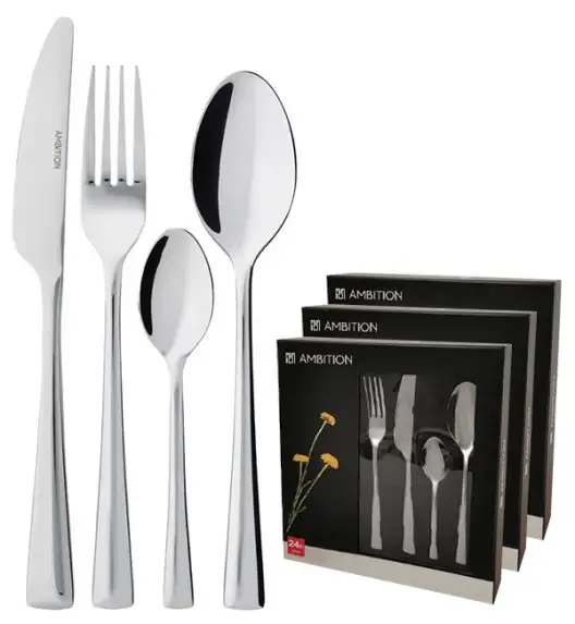 AMBITION SIENA Sztućce Komplet 72 el pudełko / 18 osób