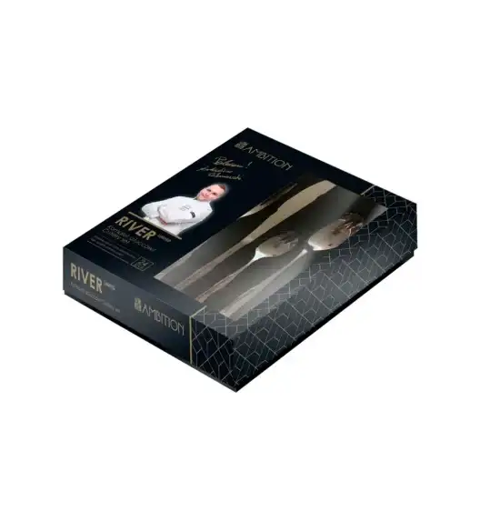 AMBITION RIVER Sztućce Komplet 48 el pudełko / 12 osób / połysk 