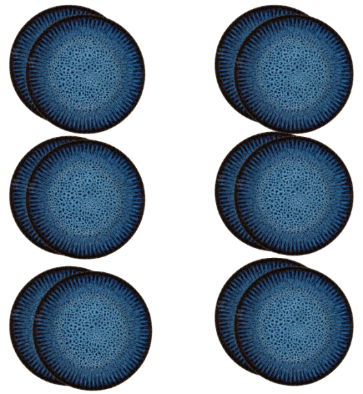 LUBIANA STONEWARE CERAMIKA / COSMOS / 12x Talerz deserowy 20,5 cm / odcień niebieskiego