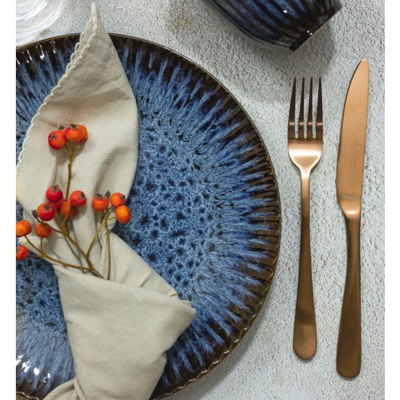 LUBIANA STONEWARE CERAMIKA / COSMOS / Talerz obiadowy 27 cm / odcień niebieskiego