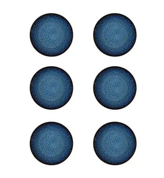 LUBIANA STONEWARE CERAMIKA / COSMOS / 6x Talerz obiadowy 27 cm / odcień niebieskiego