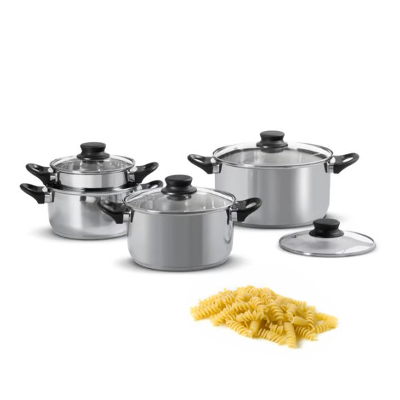 DOMOTTI LIMA Komplet garnków z pokrywkami 8 el / stal nierdzewna
