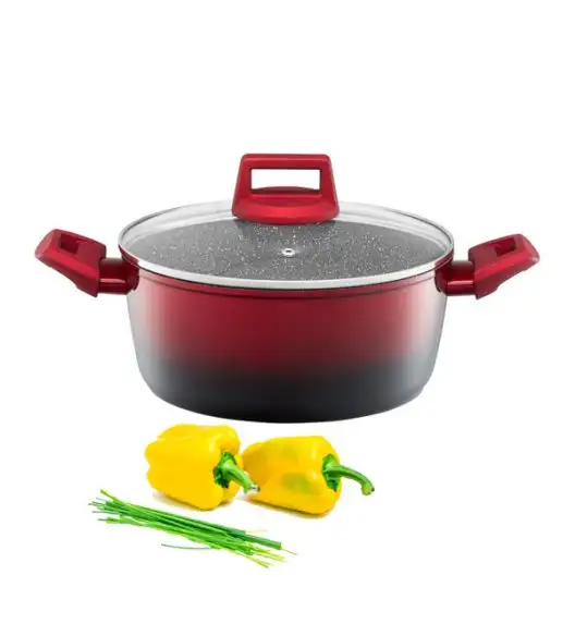 AMBITION OMBRE RED Garnek z pokrywką 24 cm / 4,3 l / aluminium / indukcja