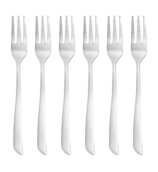 AMBITION Wave Sztućce Komplet Widelczyki do ciasta 6 el dla 6 osób pudełko / połysk 