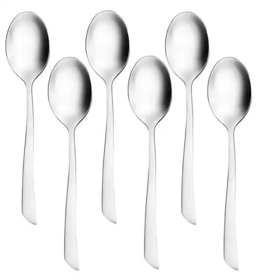 AMBITION Wave Sztućce Komplet Łyżeczki do herbaty 6 el dla 6 osób pudełko / połysk 