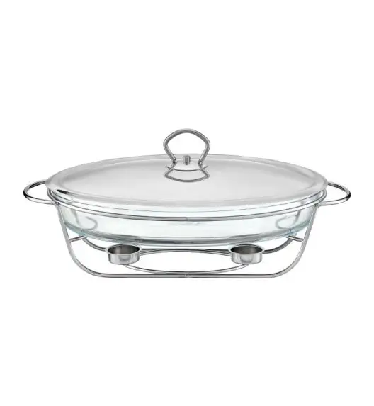 AMBITION HELIOS Naczynie żaroodporne z podgrzewaczem 3 l / owalne / szkło