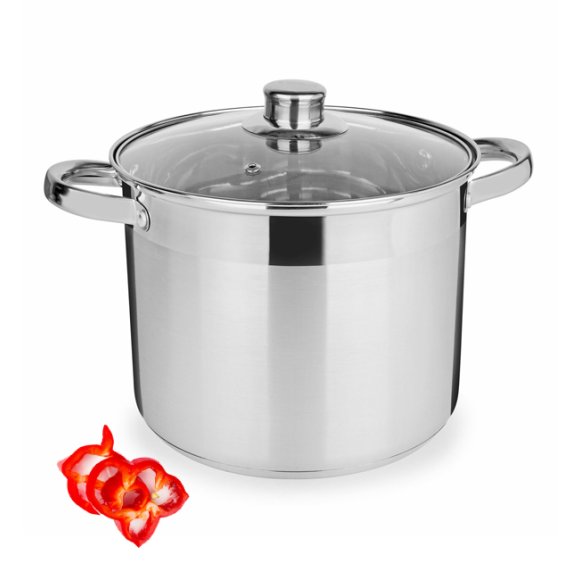 TADAR Garnek gastronomiczny 4 l z pokrywką / prosty / stal nierdzewna