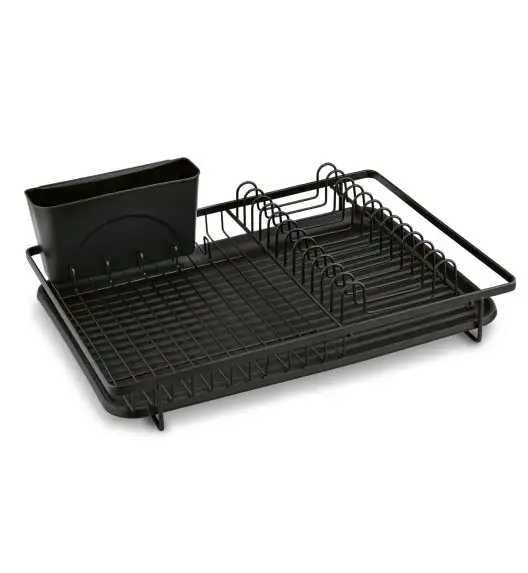KONIGHOFFER BESTA Suszarka do naczyń z ociekaczem na sztućce i tacą / czarna