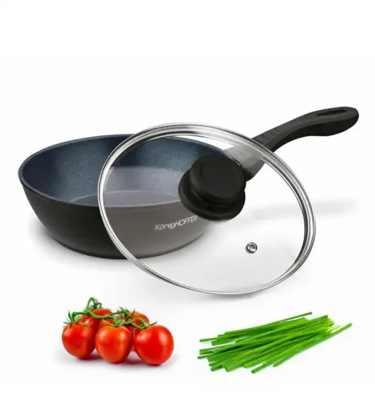 KönigHOFFER CORVOS Patelnia głęboka z pokrywką 28 cm / aluminium / indukcja