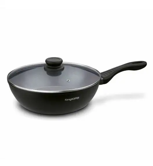 KönigHOFFER CORVOS Patelnia głęboka z pokrywką 28 cm / aluminium / indukcja