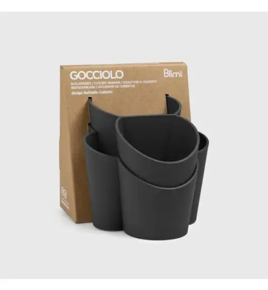 BLIM PLUS Pojemnik na sztućce z przegrodami czarny