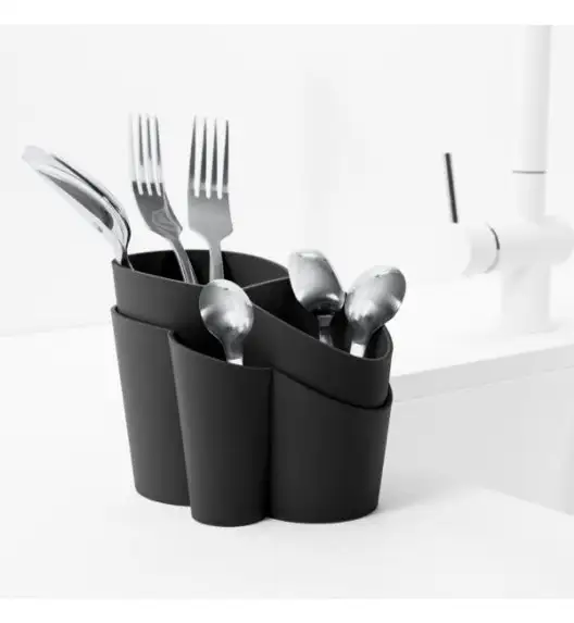BLIM PLUS Pojemnik na sztućce z przegrodami czarny