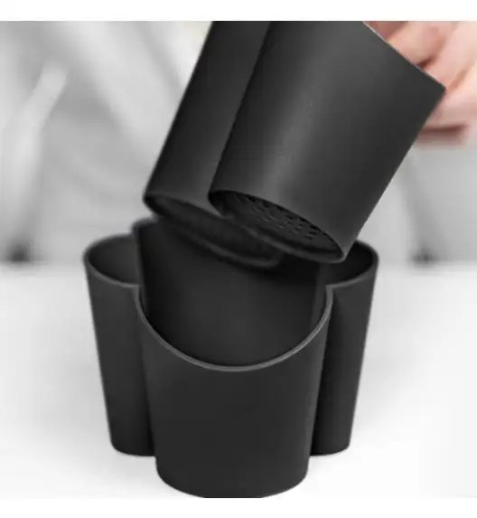 BLIM PLUS Pojemnik na sztućce z przegrodami czarny