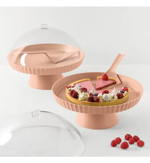 BLIM PLUS Patera do ciasta z pokrywą i łopatką pomarańczowa