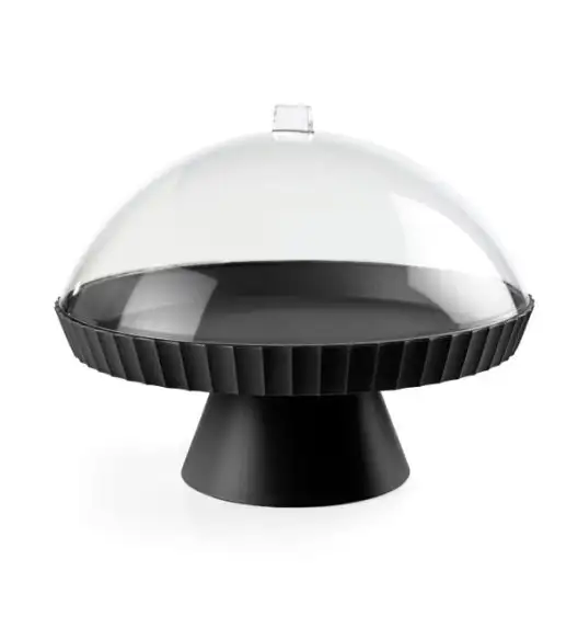 BLIM PLUS Patera do ciasta z pokrywą i łopatką czarna