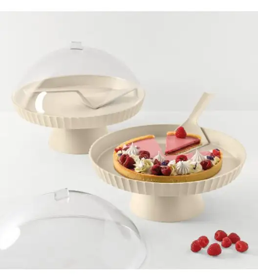 BLIM PLUS Patera do ciasta z pokrywą i łopatką pustynna