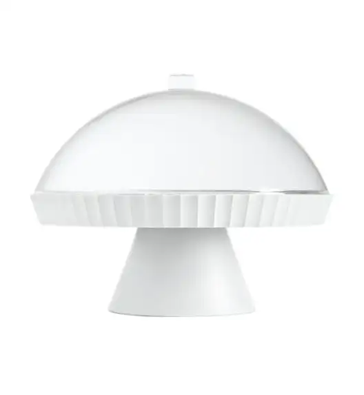 BLIM PLUS Patera do ciasta z pokrywą i łopatką / biała