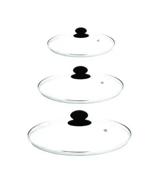 TADAR Komplet 3 pokrywek uniwersalnych 20, 24, 28 cm / szkło