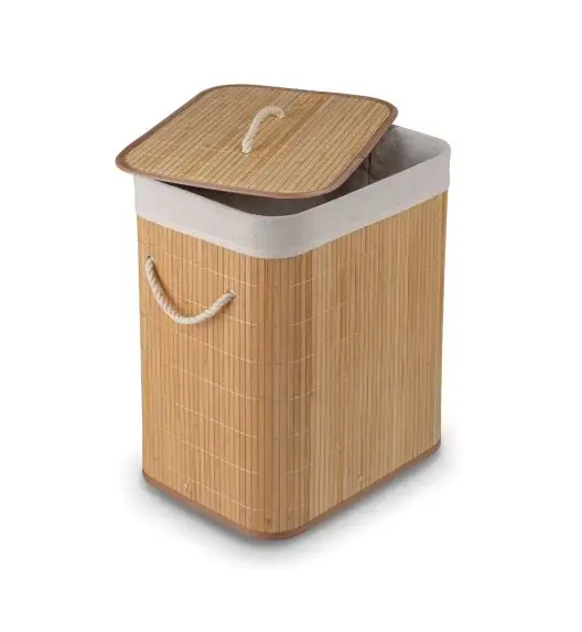 TADAR Kosz / Pojemnik na pranie z pokrywką 42 x 32 x 50 cm / bambus