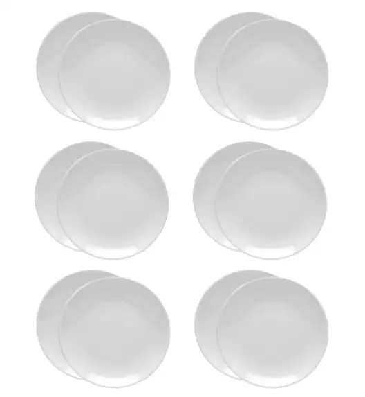 LUBIANA HOTEL BOSS 12x Talerz płytki 25 cm | biały | porcelana