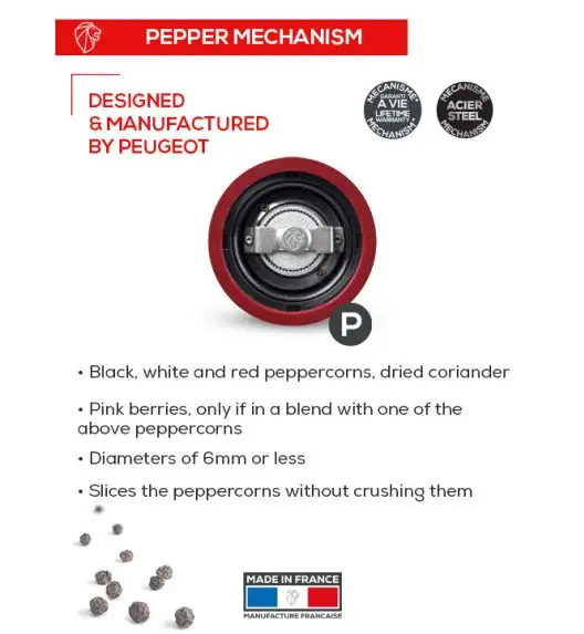 PEUGEOT LINE ELECTRIC Młynek do pieprzu 15 cm / karbon / elektryczny