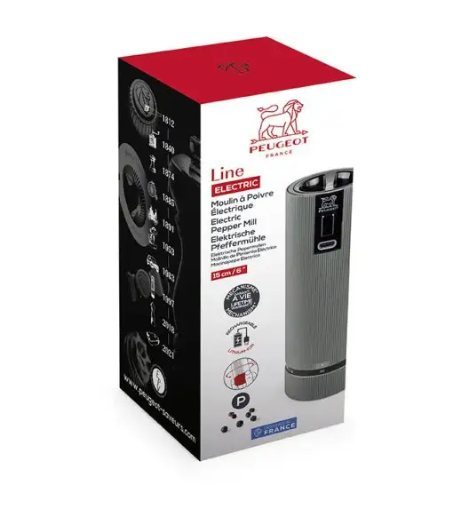 PEUGEOT LINE ELECTRIC Młynek do pieprzu 15 cm / karbon / elektryczny