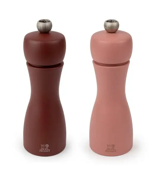 PEUGEOT TAHITI DUO Zestaw młynków do soli i pieprzu 15 cm / drewno bukowe / brązowy