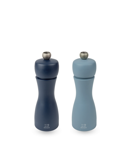 PEUGEOT TAHITI DUO Zestaw młynków do soli i pieprzu 15 cm / drewno bukowe / niebieski
