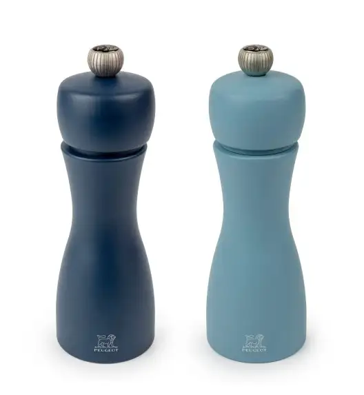 PEUGEOT TAHITI DUO Zestaw młynków do soli i pieprzu 15 cm / drewno bukowe / niebieski