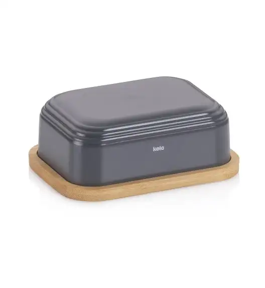 KELA NAMUR Maselnica z bambusową podstawką 15,5 x 11,5 cm / szara / FreeForm