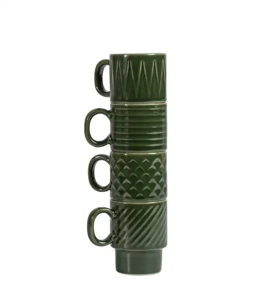 SAGAFORM Coffe & More Filiżanki do espresso 100 ml, 4 szt. / zielone / FreeForm