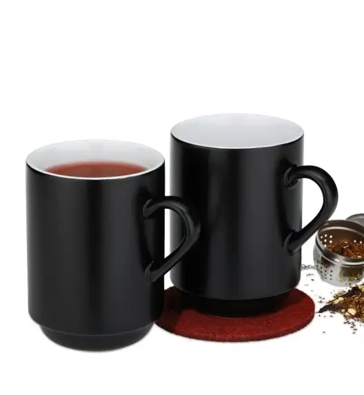 KELA MATTIA Kubki ceramiczne 0,3 l. / 2 szt. / czarne / FreeForm